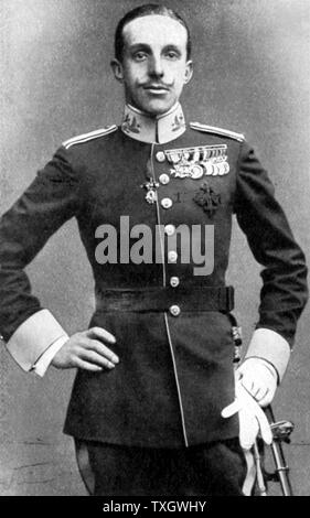 Alfonso XIII (1886-1941) König von Spanien, posthume Sohn von Alfonso XII. Abdanken, wenn Wahlen überwältigenden Votum für eine Republik zurückgegeben abgelehnt. Starb im Exil Stockfoto