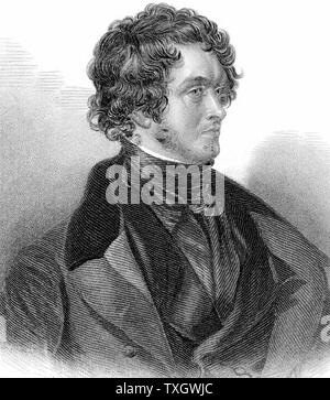 William Harrison Ainsworth (1805-1882) English historical Novelist; die Arbeiten umfassen die "alten St Paul's', 'Der Tower von London", "Windsor Castle" Gravur nach Portrait von Daniel Maclise Stockfoto