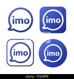 Imo Zeichen, blau Chat und Videokonferenz Symbol. IMO Web Icon Kommentare Farbe. Messenger Symbol Vektor illustration Stock Vektor