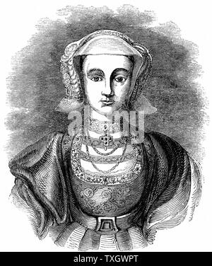 Anne Cleeves (1515-1557) evangelische deutsche Prinzessin, vierte Ehefrau von Heinrich VIII. von England, der sie aus politischen Gründen verheiratet, doch fand sie unattraktiv. Die Ehe für nichtig erklärt, nach sechs Monaten 19. Jahrhundert Gravur Stockfoto