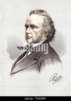 George Douglas Campbell, 8. Herzog von Argyll (1823-1900) British Whig (Liberalen) Politiker und Wissenschaftler c 1880 Lithographie getönt Stockfoto