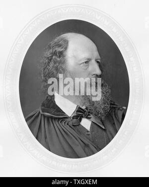 Alfred Tennyson, lst Baron Tennyson (1809-93) gelang es englischen Dichter William Wordsworth als Poet Laureate 1850 Foto veröffentlicht c 1880 Woodburytype Stockfoto