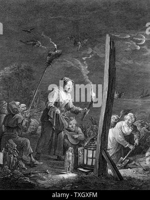 Der Hexensabbat Gravur nach David Teniers der Jüngere (1610-90) Stockfoto