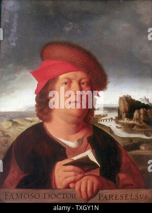Paracelsus (Theophrastus Bombastus von Hohenheim) 1493-1541. Schweizer-deutschen Arzt und Alchemist geboren. Erste Silikose zu beschreiben. Verbunden Kropf mit Mineralien im Trinkwasser. Anerkannten Bedeutung der Chemie in der Medizin (Iatrochemistry) Portrait Louvre, Paris Stockfoto