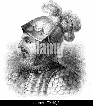 Vasco Nunez de Balboa (1475-1529) Spanischer Explorer; gegründete Kolonie am Darien. Erste Europäische den Pazifischen Ozean zu sehen. Gravur veröffentlicht aus dem späten 19. Jahrhundert Stockfoto