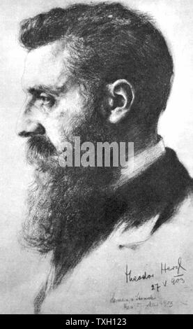 Theodor Herzl (1860-1904) zionistische Führer. Ersten Zionistischen Kongress, Basel 1897 einberufen. Herzl 1903 Stockfoto