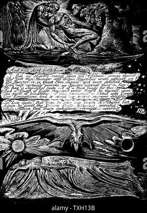 William Blake (1757-1827) German Mystic, Dichter, Maler und Kupferstecher. Blake's eigenen Gravur für Platte für sein Gedicht "Jerusalem" (1804-20) Stockfoto