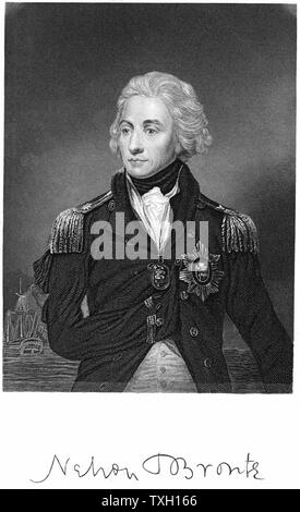 Horatio Nelson (1758-1805) Ist Viscount Nelson. Englisch naval Commander. Sieger der Schlacht von Trafalgar, in dem er wurde tödlich verwundet Stockfoto