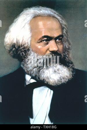 Karl Marx (1818-1883) deutsche soziale, politische und ökonomische Theoretiker. Theorien bildeten die Grundlage des modernen Kommunismus Stockfoto