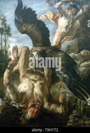 Jacob Jordaens (1593-1678) flämischen Schule Prometheus Bound 1640 Öl auf Leinwand (245 x 178 cm) Köln, Wallraf-Richartz-Museum Stockfoto