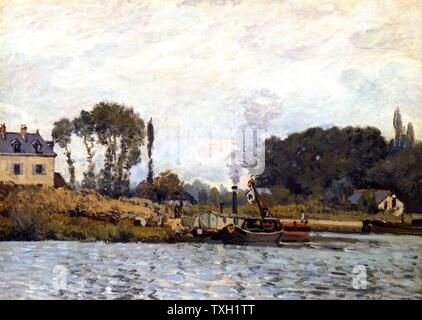 Alfred Sisley English School Boote bei Bougival 1873 Öl auf Leinwand (46 x 65 cm) Paris, Musée d'Orsay Stockfoto