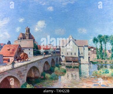 Alfred Sisley englische Schule Le Pont de Moret 1893 Öl auf Leinwand (73,5 x 92 cm) Paris, Musée d'Orsay Stockfoto