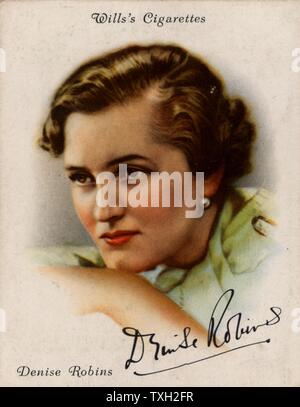 Denise Robins (1897-1985) Britische populäre Romancier, Dramatiker und Short story writer. Aus einer Reihe von Karten der berühmten britischen Autoren (London, 1937). Stockfoto