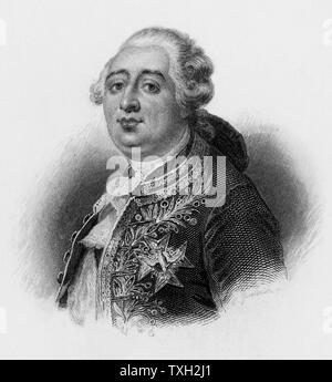 Louis XVI (1754-1793), König von Frankreich von 1774, zum Versuch, die durch die revolutionäre National Convention, Dezember 1792 gebracht. 21. Januar 1793 durch die Guillotine hingerichtet. Lithographie. Stockfoto