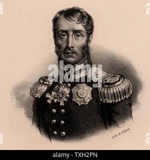 Friedrich-Wilhelm III. (1770-1840) König von Preußen von 1797. Erklärten Krieg gegen Napoleon Bonaparte im Jahre 1806. Lithographie c1830. Stockfoto