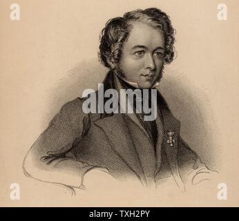 Robert Hermann Schomburgk (1804-1865), Britische Reisende und Entdecker, in Freiburg, Deutschland geboren. Er führte eine geographische Expedition nach British Guayana und die riesigen Südamerikanischen Seerose Victoria Regia entdeckt. Von "Der naturforscher Bibliothek", herausgegeben von William Jardine (Edinburgh und London 1839-1854). Gravur. Stockfoto