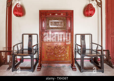 Chinesische klassische Möbel, in der Lion-Turm landschaftlich reizvollen Gegend von yanggu fotografiert, Provinz Shandong Stockfoto