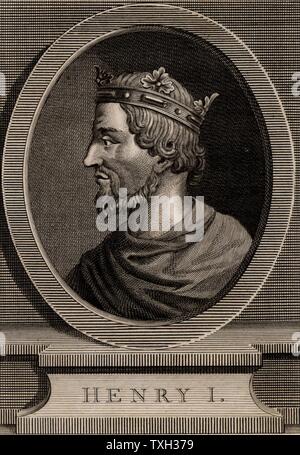 Henry I (c) 1005-1060 König von Frankreich von 1031. Der Sohn Robert II. und Enkel von Hugo Capet, der Gründer der Dynastie der Kapetinger. Kupferstich 1793. Stockfoto