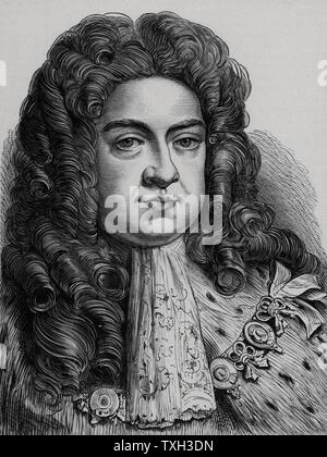 George I (1660-1727) König von Großbritannien und Irland von 1714, Kurfürst von Hannover aus dem Jahr 1798. Erste Hannoversche Monarchen des Vereinigten Königreichs. Holzstich c 1900. Stockfoto