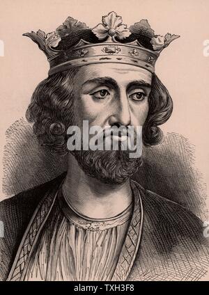 Edward I (1239-1307), König von England von 1272. Als Edward Longshanks wegen seiner überdurchschnittlichen Höhe und Hammer der Schotten wegen seiner Feldzüge gegen sie bekannt. Ein Mitglied der Dynastie Plantagenet. Vers 1900 Holzstich Stockfoto