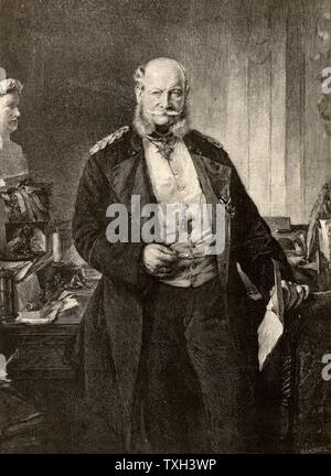 Wilhelm I., Deutscher Kaiser (Wilhelm I - 1797-1888). 7. Der König von Preußen und ersten Kaiser von Deutschland von 1861. Gravur von "Der englische Illustrierte" (London, 1888). Stockfoto