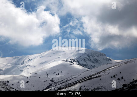 Verschneite Berglandschaften, Vlore, Izmir, Türkei. Winterlandschaft. Stockfoto