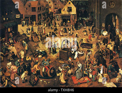 Pieter Brueghel der Ältere - Kampf zwischen Karneval Fastenzeit 1559 1 1559 Stockfoto