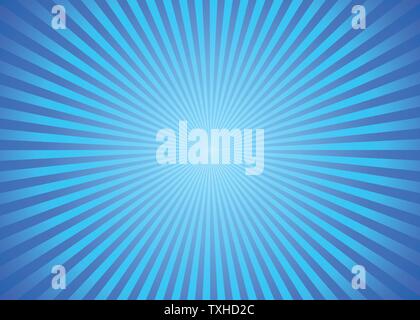 Sun Ray Hintergrund in der Farbe blau. Stock Vektor