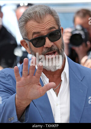 Mel Gibson kommt an einem Fotoshooting für den Film "Blut Vater" während der 69. Internationalen Filmfestspiele von Cannes in Cannes, Frankreich am 21. Mai 2016. Foto von David Silpa/UPI Stockfoto