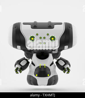 Cute Antenne Roboter mit Staubsauger-Funktion, 3D-Rendering Stockfoto