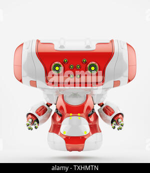 Cute Antenne Roboter mit Staubsauger-Funktion, 3D-Rendering Stockfoto