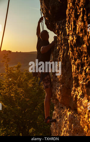 Kletterer auf dem Berg Stockfoto