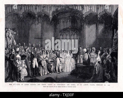 1901 Die grafische Darstellung von Königin Victoria Hochzeit mit Prinz Albert im Jahr 1840 Stockfoto