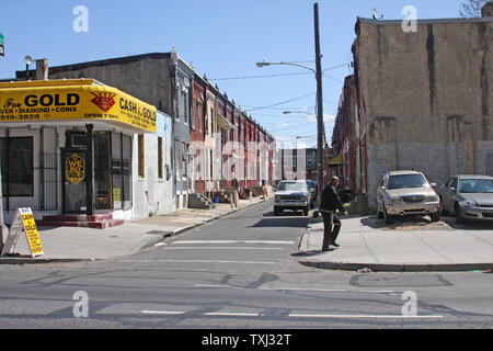 Verarmten Nachbarschaft in Philadelphia, PA, USA Stockfoto