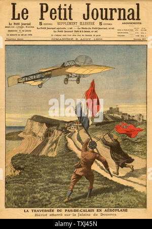 1909 Le Petit Journal Startseite Louis Bleriot erste automatische Koinzidenzprüfung Flug Stockfoto