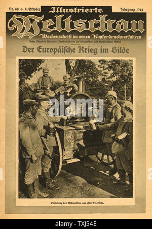 1914 Illustrierte Weltschau Startseite deutsche Armee Küche Stockfoto