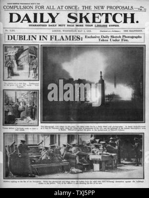 1916 tägliche Skizze Startseite Ostern Aufstand Dublin Irland Stockfoto