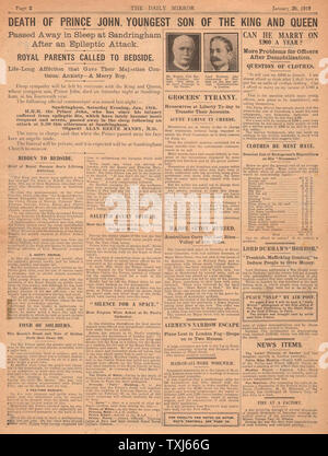 1917 Sonntag bildliche Vorderseite reporting David Lloyd George sprechen in Glasgow Stockfoto