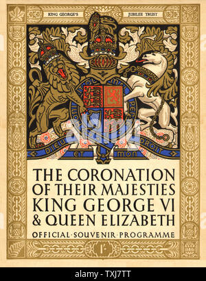 1937 Krönung Souvenir Programm King George VI and Queen Elizabeth Stockfoto