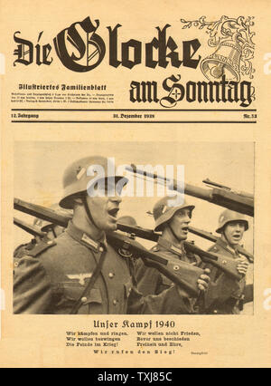 1939 sterben Glocke am Sonntag Deutsche Wehrmachtssoldaten Stockfoto