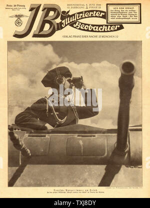 1940 Illustrierte Beobachter Wehrmacht Panzer, Bundeswehr Tank Stockfoto