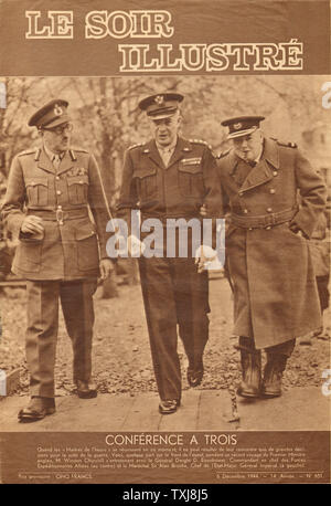 1944 Le Soir Illustre Sir Winston Churchilll & Dwight D. Eisenhower Stockfoto