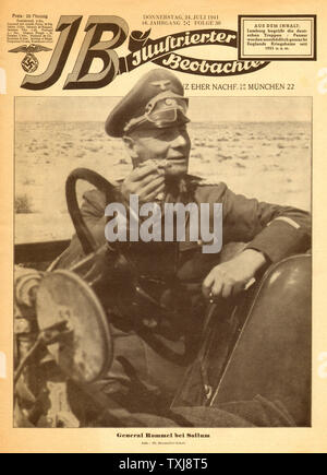 1941 Illustrierte Beobachter Feldmarschall Erwin Rommel in Nordafrika Stockfoto