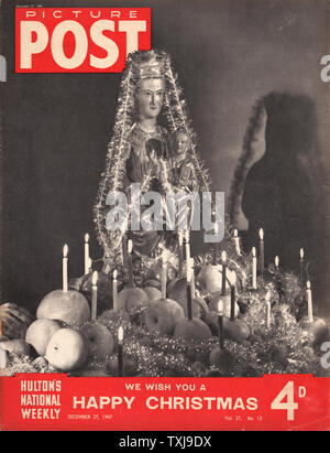 1947 Bild Post Magazine vordere Seite mit einer Weihnachten Krippe Stockfoto