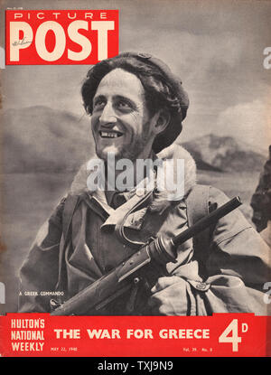 Bild Post Magazine 1948 Startseite Griechische commando Stockfoto