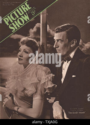 1947 Picture Show Magazin Startseite Claudette Colbert und Walter Pidgeon in der Geheimen Herzen Stockfoto