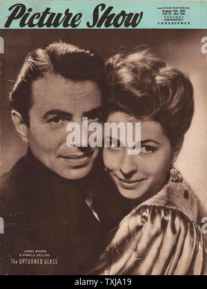 1947 Picture Show Magazin Startseite James Mason und Pamela Kellino in der Umgedrehten Glas Stockfoto