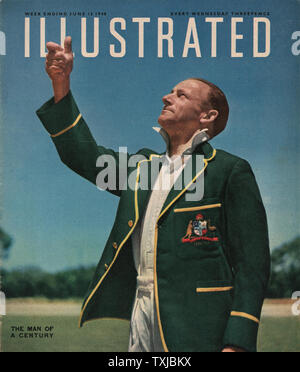 1948 illustrierte Titelseite Don Bradman Stockfoto