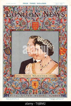 1948 Illustrated London News Magazin King George VI und Queen Elizabeth's Silver Jubilee Stockfoto