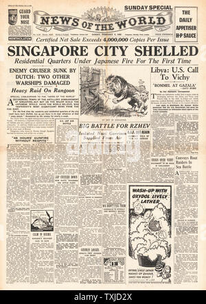 1942 Startseite Nachrichten der Welt Schlacht von Singapur Stockfoto